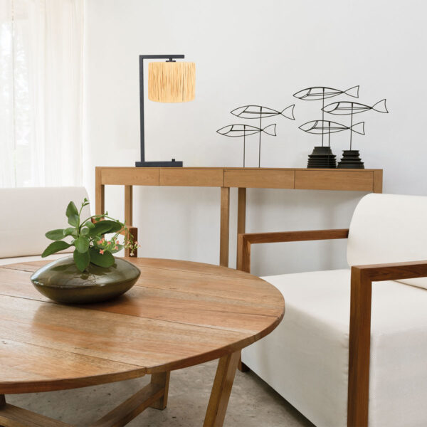 Steinhauer Stang tafellamp – E27 (grote fitting) – naturel en zwart - Image 2