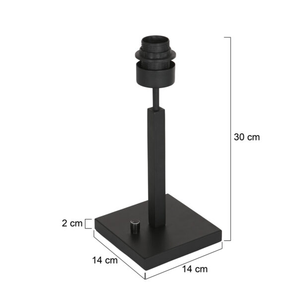 Steinhauer Stang lampenvoet - zonder kap - E27 - 30 cm hoog - incl. 180 cm snoer - zwart - Image 5