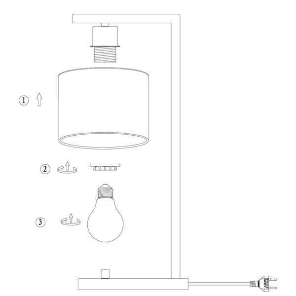 Steinhauer Stang tafellamp – E27 (grote fitting) – naturel en zwart - Image 8