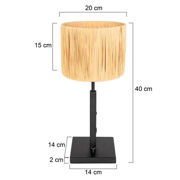 Steinhauer Stang tafellamp – ø 50 cm – E27 (grote fitting) – naturel en zwart - Image 6