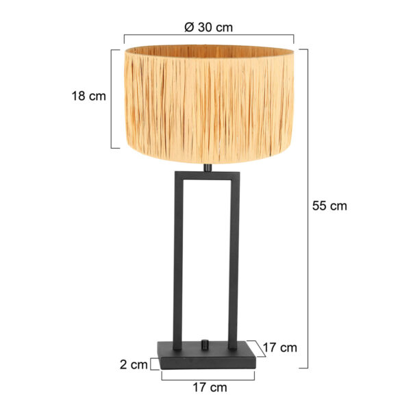 Steinhauer Stang tafellamp – ø 30 cm – E27 (grote fitting) – naturel en zwart - Image 6