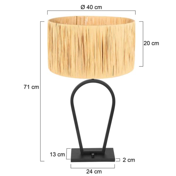 Steinhauer Stang tafellamp – ø 40 cm – Draai- en/of kantelbaar – E27 (grote fitting) – naturel en zwart - Image 5