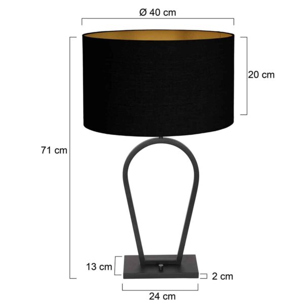 Steinhauer Stang tafellamp – E27 (grote fitting) – Zwart - Image 6