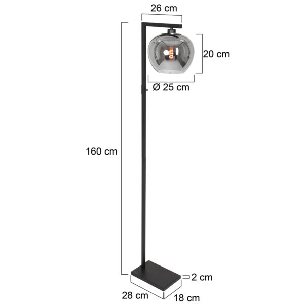 Steinhauer Stang vloerlamp –– smokeglas en zwart - Image 5