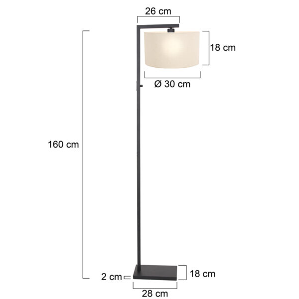 Steinhauer Stang vloerlamp – Niet verstelbaar – E27 (grote fitting) – wit en zwart - Image 5