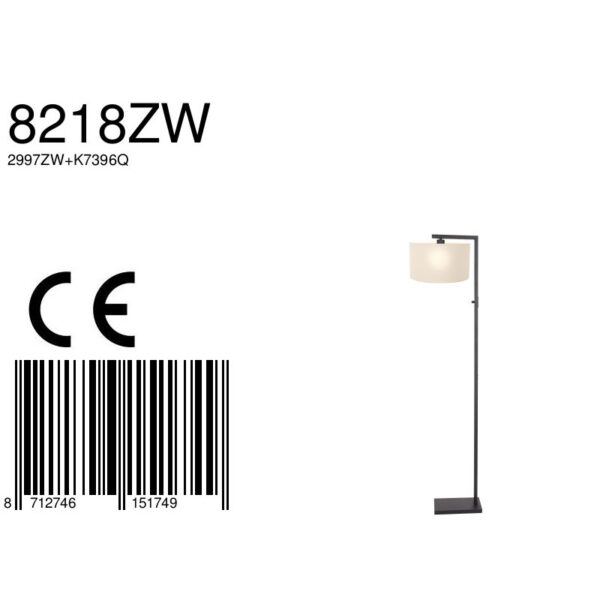 Steinhauer Stang vloerlamp – Niet verstelbaar – E27 (grote fitting) – wit en zwart - Image 6