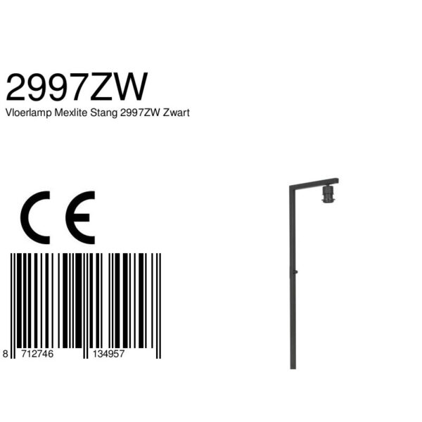 Steinhauer Stang vloerlamp - E27 - 160 cm hoog - incl. 180 cm snoer - zwart - Image 8