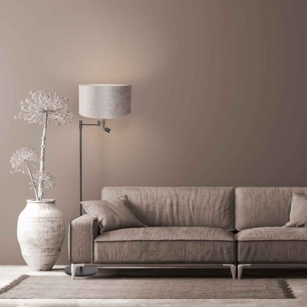 Steinhauer Stang vloerlamp – ø 30 cm – E27 (grote fitting) – zilver en zwart - Image 2