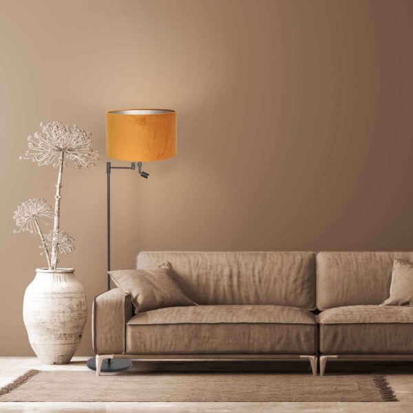 Steinhauer Stang vloerlamp – ø 30 cm – E27 (grote fitting) – goud en zwart - Image 2