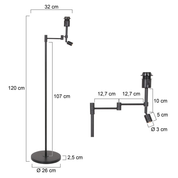Steinhauer Stang vloerlamp – ø 26 cm – E27 (grote fitting) – brons - Image 5