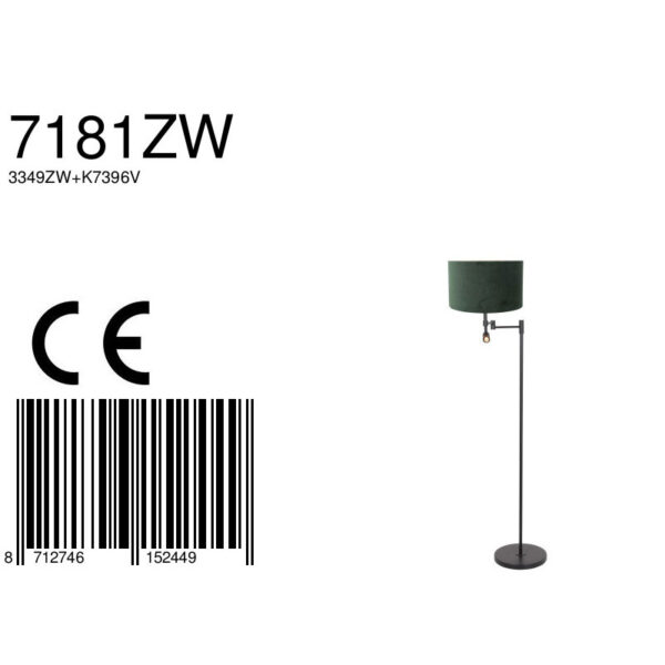 Steinhauer Stang vloerlamp – ø 30 cm – E27 (grote fitting) – groen en zwart - Image 6