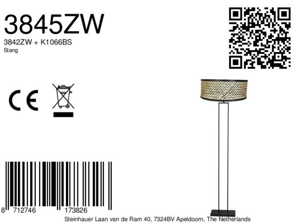 Steinhauer Stang vloerlamp – E27 (grote fitting) – Zwart - Image 6