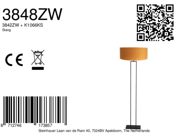 Steinhauer Stang vloerlamp – E27 (grote fitting) – Zwart - Image 6