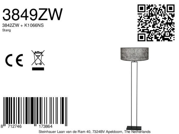 Steinhauer Stang vloerlamp – E27 (grote fitting) – Zwart - Image 6