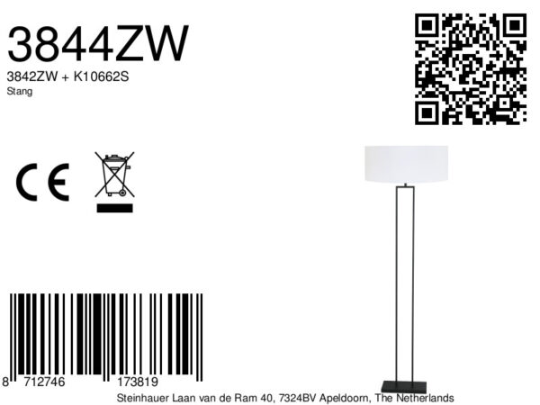 Steinhauer Stang vloerlamp – E27 (grote fitting) – Zwart - Image 6