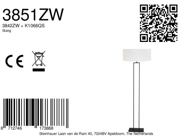 Steinhauer Stang vloerlamp – E27 (grote fitting) – Zwart - Image 6