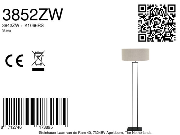 Steinhauer Stang vloerlamp – E27 (grote fitting) – Zwart - Image 6