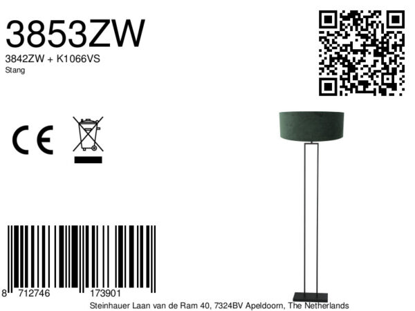 Steinhauer Stang vloerlamp – E27 (grote fitting) – Zwart - Image 6