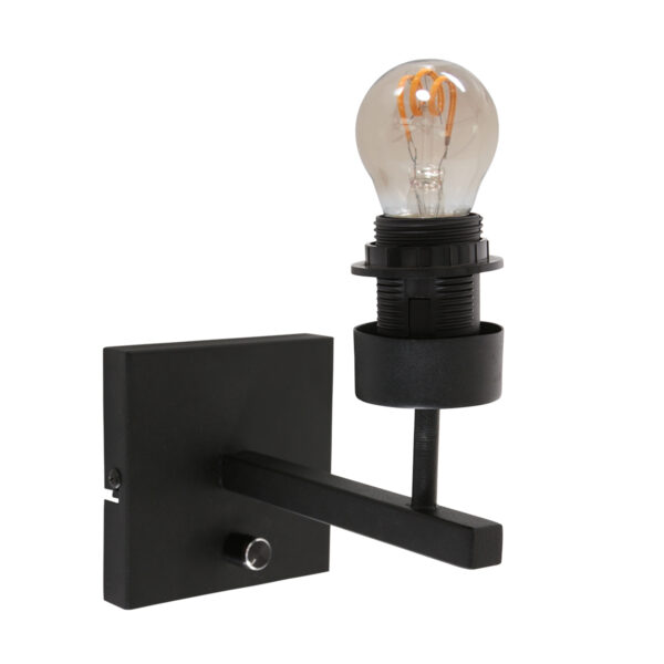 Steinhauer Stang wandlamp - E27 - 25 cm hoog - zwart met blauwe kap - Image 11