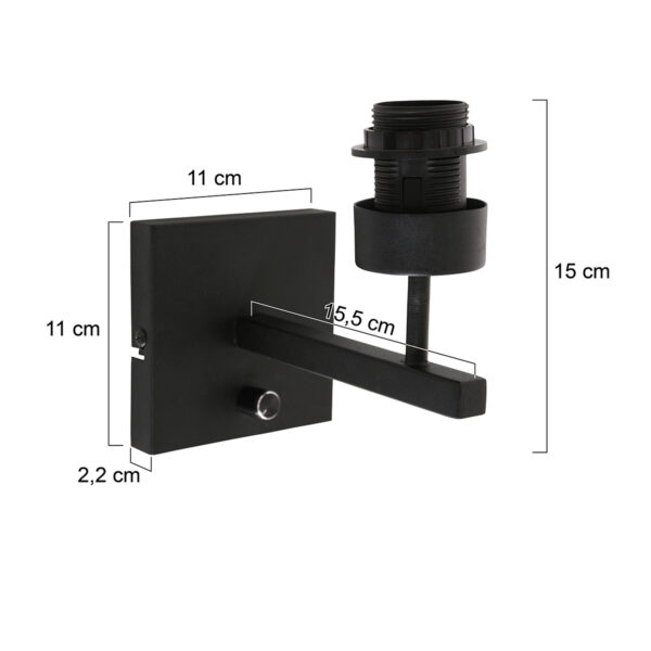 Steinhauer Stang wandlamp - zonder kap - E27 - 17,5 cm diep - zwart - Image 5