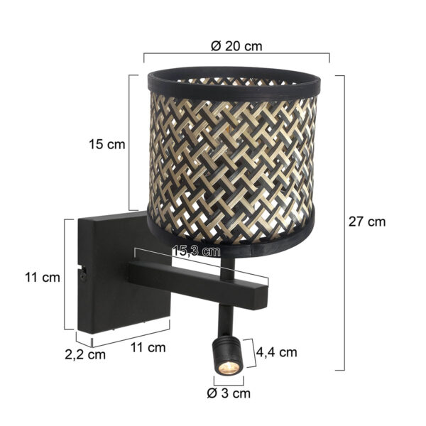 Steinhauer Stang wandlamp –– naturel en zwart - Image 5