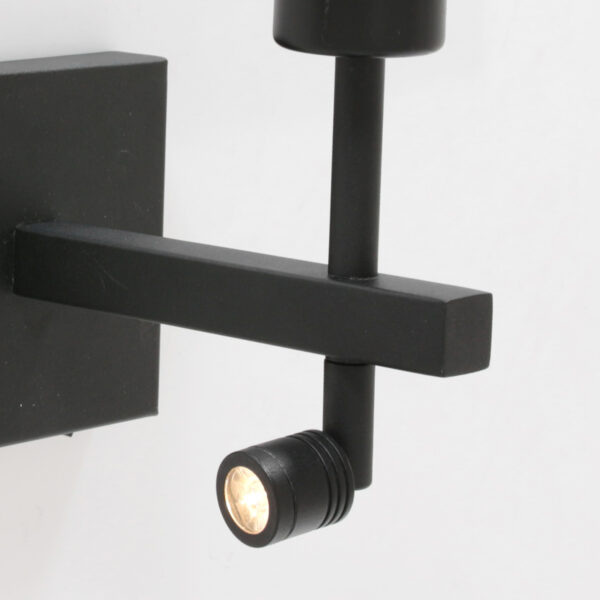 Steinhauer Stang wandlamp - E27 - met leeslampje - schakelaar op product - draai- en kantelbaar - zwart - Image 9