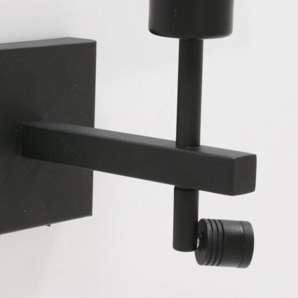 Steinhauer Stang wandlamp - E27 - met leeslampje - schakelaar op product - draai- en kantelbaar - zwart - Image 10