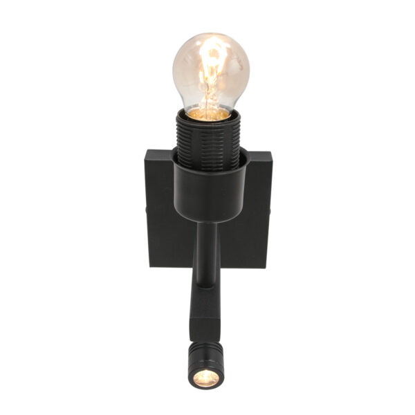 Steinhauer Stang wandlamp - E27 - 32 cm hoog - incl. leeslampje - draai- en kantelbaar - zwart met blauwe kap - Image 10