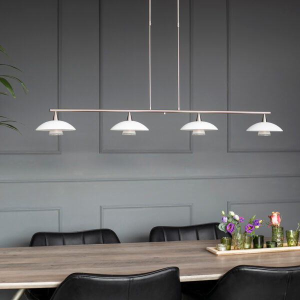 Steinhauer Tallerken hanglamp - incl. lichtbron - vierlichts - 95 cm breed - staal - Image 22
