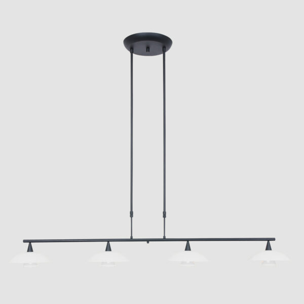 Steinhauer Tallerken hanglamp - incl. lichtbron - vierlichts - zwart met wit glas - Image 13