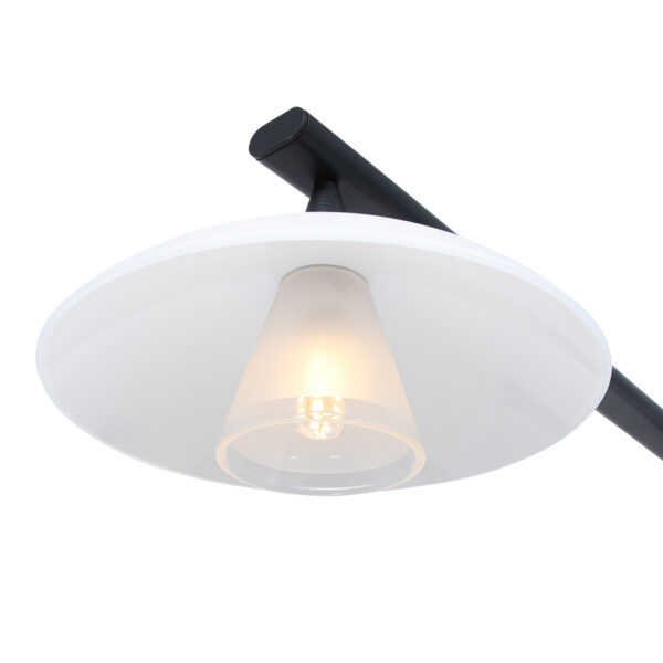 Steinhauer Tallerken hanglamp - incl. lichtbron - vierlichts - zwart met wit glas - Image 3