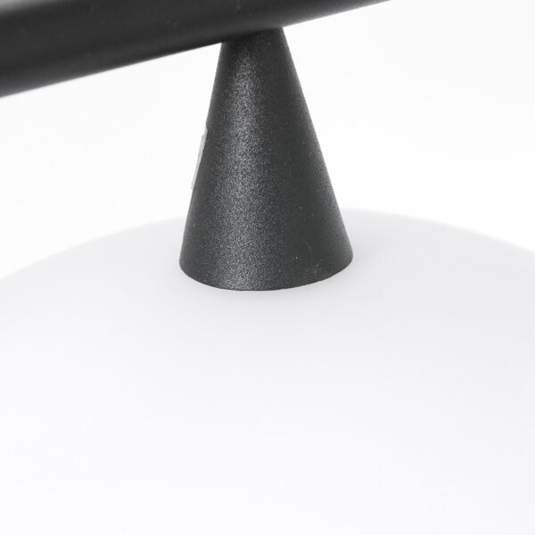 Steinhauer Tallerken hanglamp - incl. lichtbron - vierlichts - zwart met wit glas - Image 4