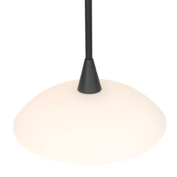Steinhauer Tallerken hanglamp - incl. lichtbron - drielichts - zwart met wit glas - Image 5