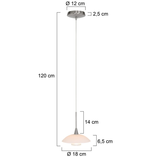 Steinhauer Tallerken hanglamp - incl. lichtbron - eenlichts - ø18 cm - staal - Image 5