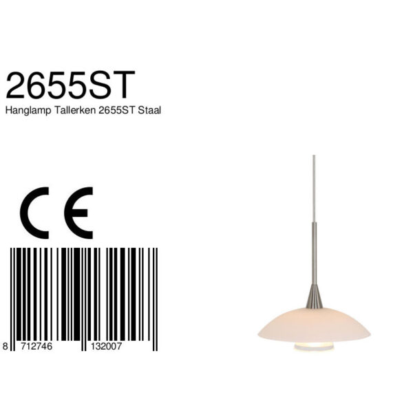Steinhauer Tallerken hanglamp - incl. lichtbron - eenlichts - ø18 cm - staal - Image 6