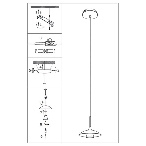 Steinhauer Tallerken hanglamp - incl. lichtbron - eenlichts - ø18 cm - staal - Image 7