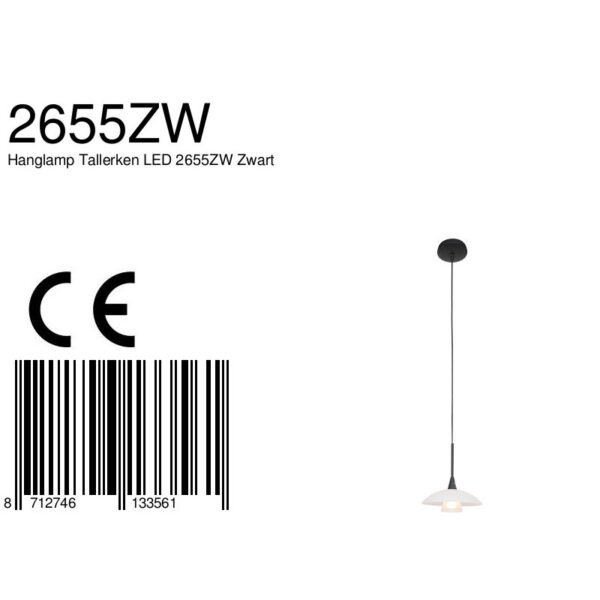 Steinhauer Tallerken hanglamp - inclusief G9 lichtbron - Ø18 cm - glazen witte schotel - zwart - Image 8