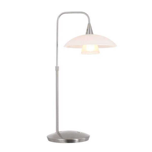 Steinhauer Tallerken tafellamp - 45cm hoog - incl. LED - dimbaar - staal met melkglas - Image 12