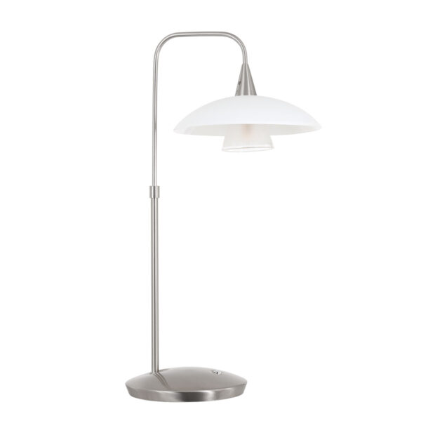 Steinhauer Tallerken tafellamp - 45cm hoog - incl. LED - dimbaar - staal met melkglas - Image 13