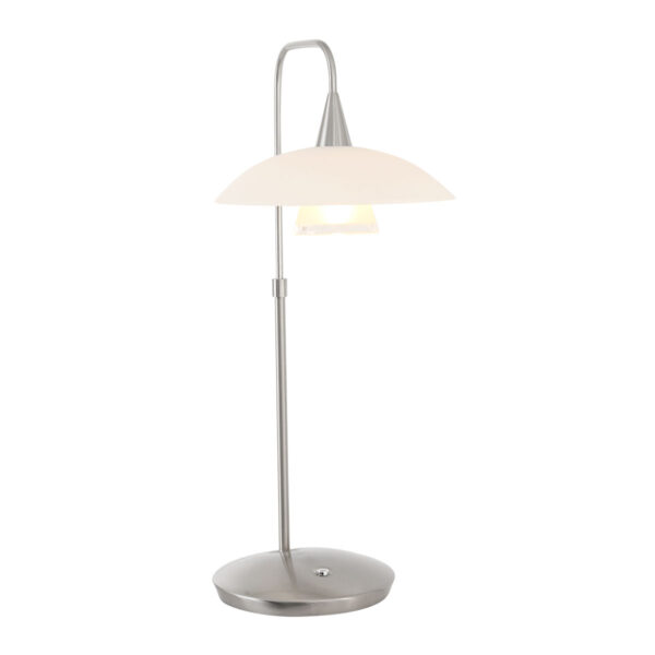 Steinhauer Tallerken tafellamp - 45cm hoog - incl. LED - dimbaar - staal met melkglas - Image 14