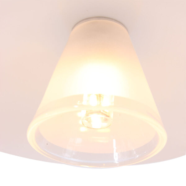 Steinhauer Tallerken tafellamp - 45cm hoog - incl. LED - dimbaar - staal met melkglas - Image 4