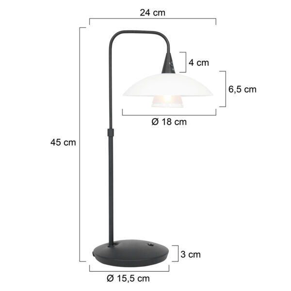 Steinhauer Tallerken tafellamp - incl. lichtbron - dimbaar - Ø18 cm - zwart - Image 7