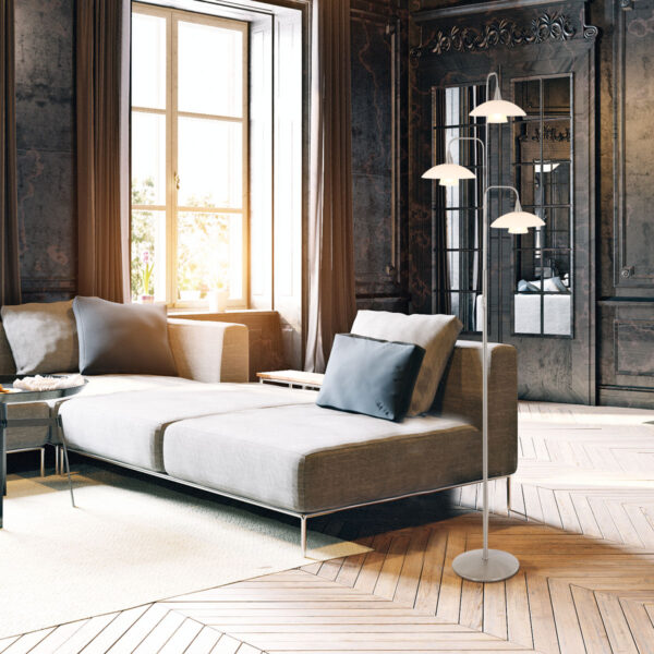 Steinhauer Tallerken vloerlamp - incl. lichtbron - drielichts - 170 cm hoog - staal - Image 2