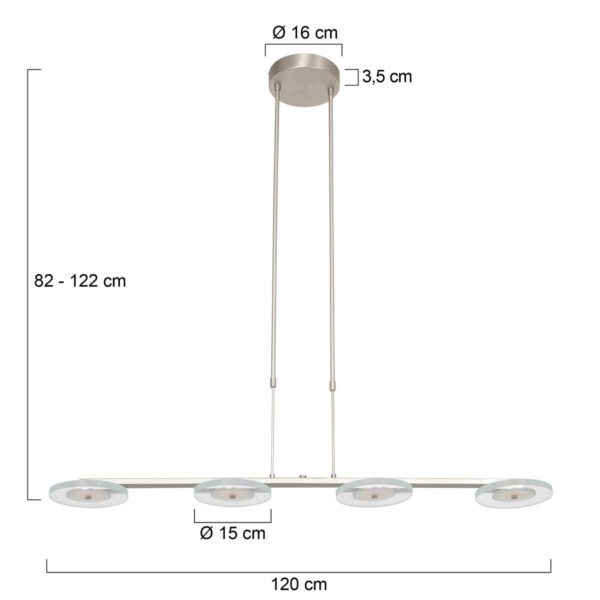 Steinhauer Turound hanglamp – Ingebouwd (LED) – staal en transparant - Image 6
