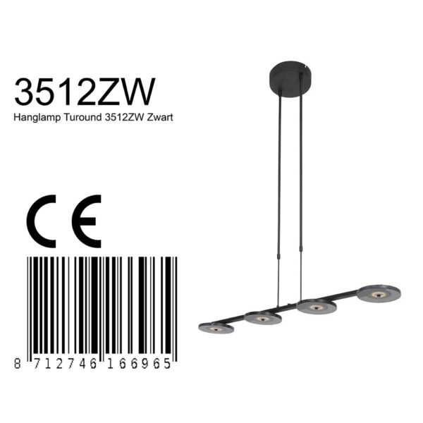 Steinhauer Turound hanglamp – Ingebouwd (LED) – smokeglas en zwart - Image 7
