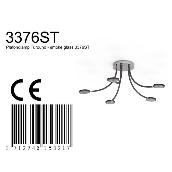 Steinhauer Turound plafondlamp – Ingebouwd (LED) – staal en transparant en zwart - Image 6