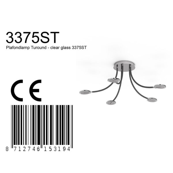 Steinhauer Turound plafonnieres – ø 91,5 cm – Ingebouwd (LED) – staal en transparant en zwart - Image 6
