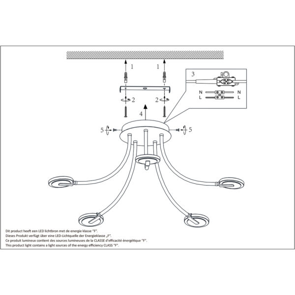 Steinhauer Turound plafondlamp – Ingebouwd (LED) – staal en transparant en zwart - Image 7