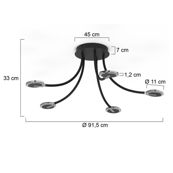 Steinhauer Turound plafondlamp – Ingebouwd (LED) – transparant en zwart - Image 5