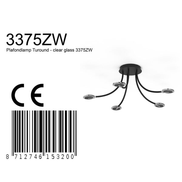 Steinhauer Turound plafondlamp – Ingebouwd (LED) – transparant en zwart - Image 6